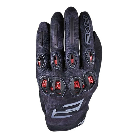 Gants textile Five Stunt Evo 2 noir/rouge camo