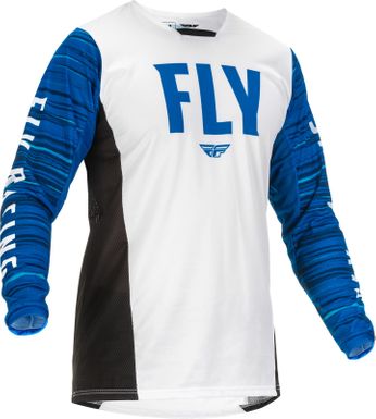 Maillot cross Fly Racing 2022 Kinetic Wave - Blanc Bleu-XL