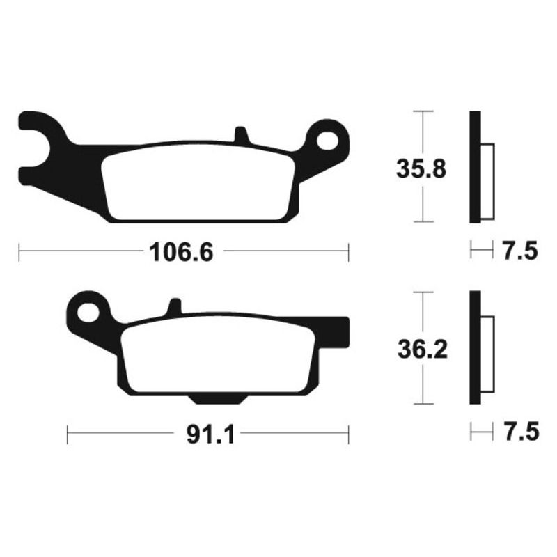 Plaquettes de frein TECNIUM MO349 métal fritté Yamaha YFM