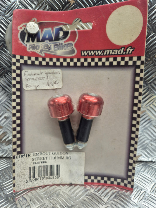 Embout de guidon street rouge 11.6mm