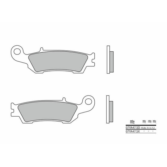 Plaquette de frein avant BREMBO 07YA47SD métal fritté Cross YAMAHA YZ/YZF