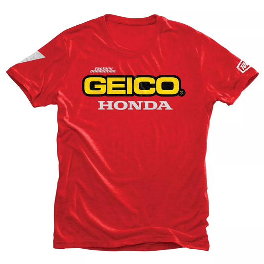 TEE-SHIRT HOMME 100% TEAM GEICO HONDA ROUGE M